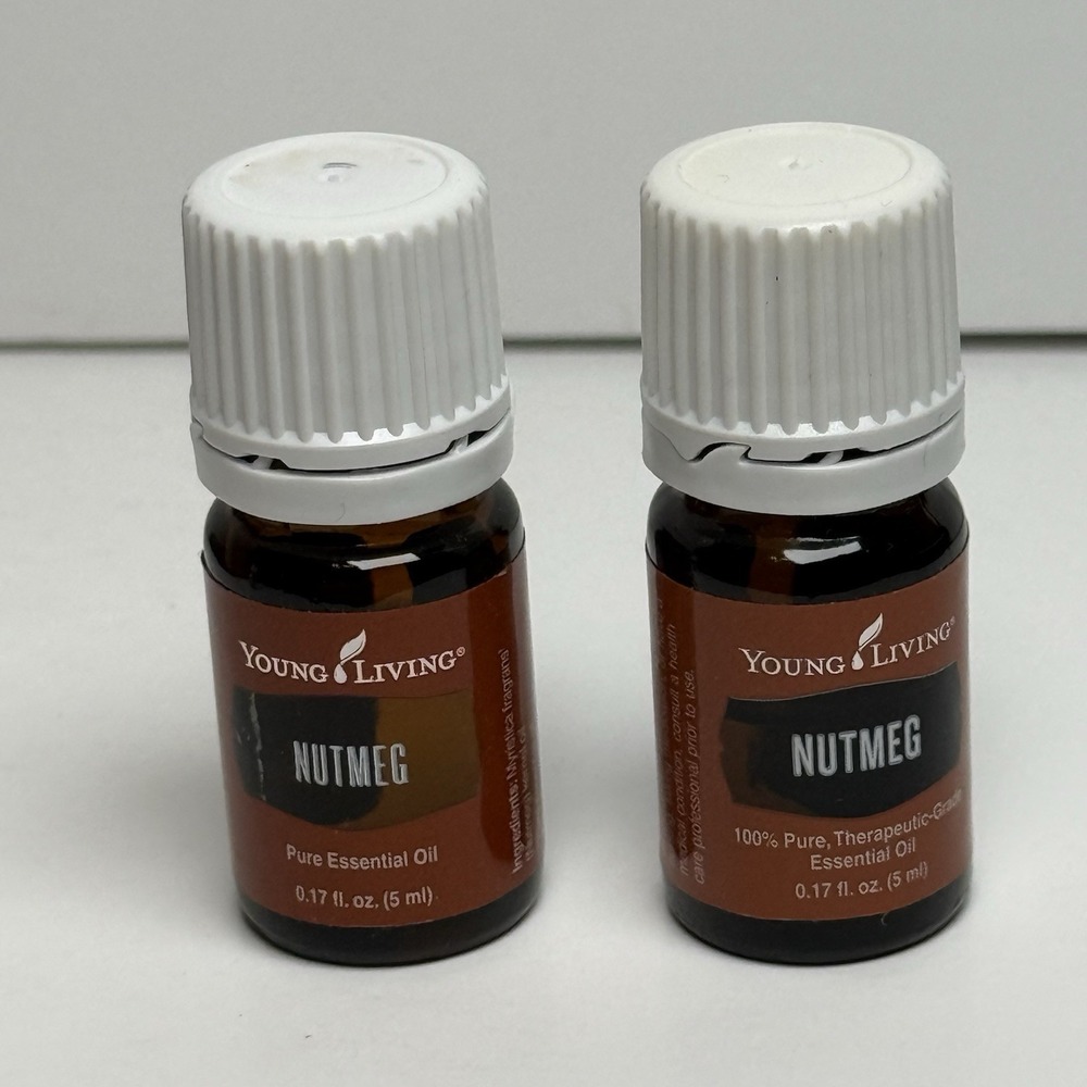 Young Living Nutmeg Essential Oil 5ml .17 fl oz New - TWO Bottles READ